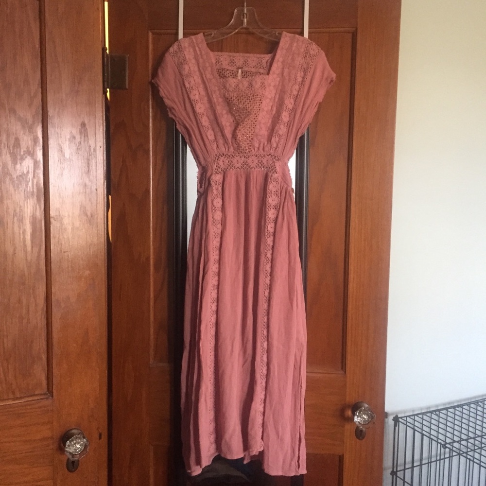 Popular Free People Rose BoHo Midi Dress